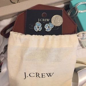 New J. Crew petite earrings-white and powder blue